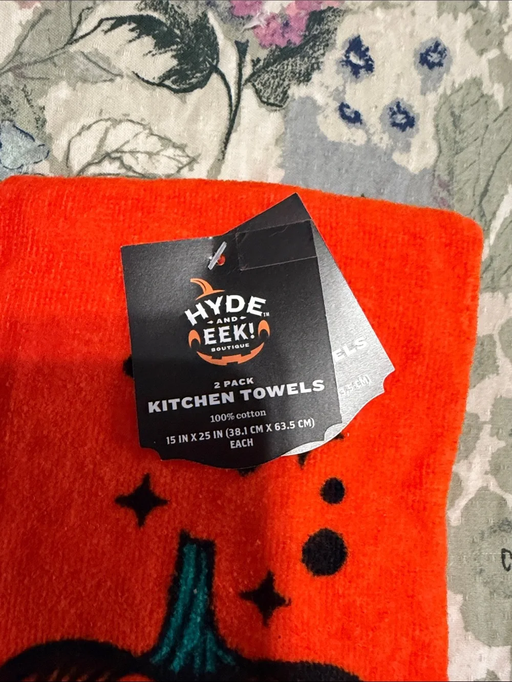 Halloween Kitchen towels bundle - Orange Pumpkin & Black Ghost Kitchen Towels